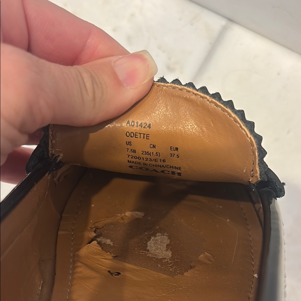 Coach Black Moccasin-Style Flats - Picture 6 of 8